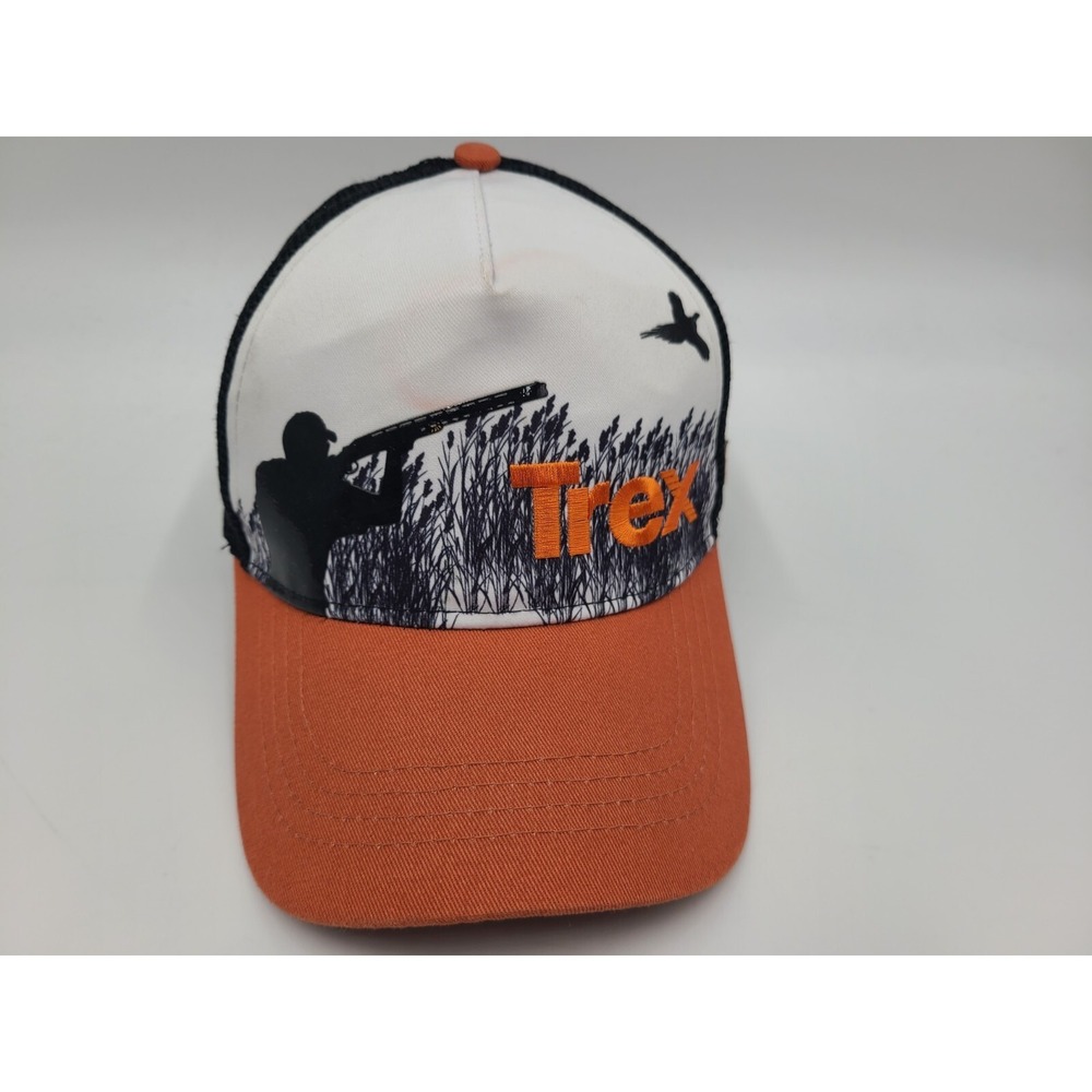 Browning Trex Mesh Trucker Snapback Hat Cap Duck Hunt Fish White Black Orange